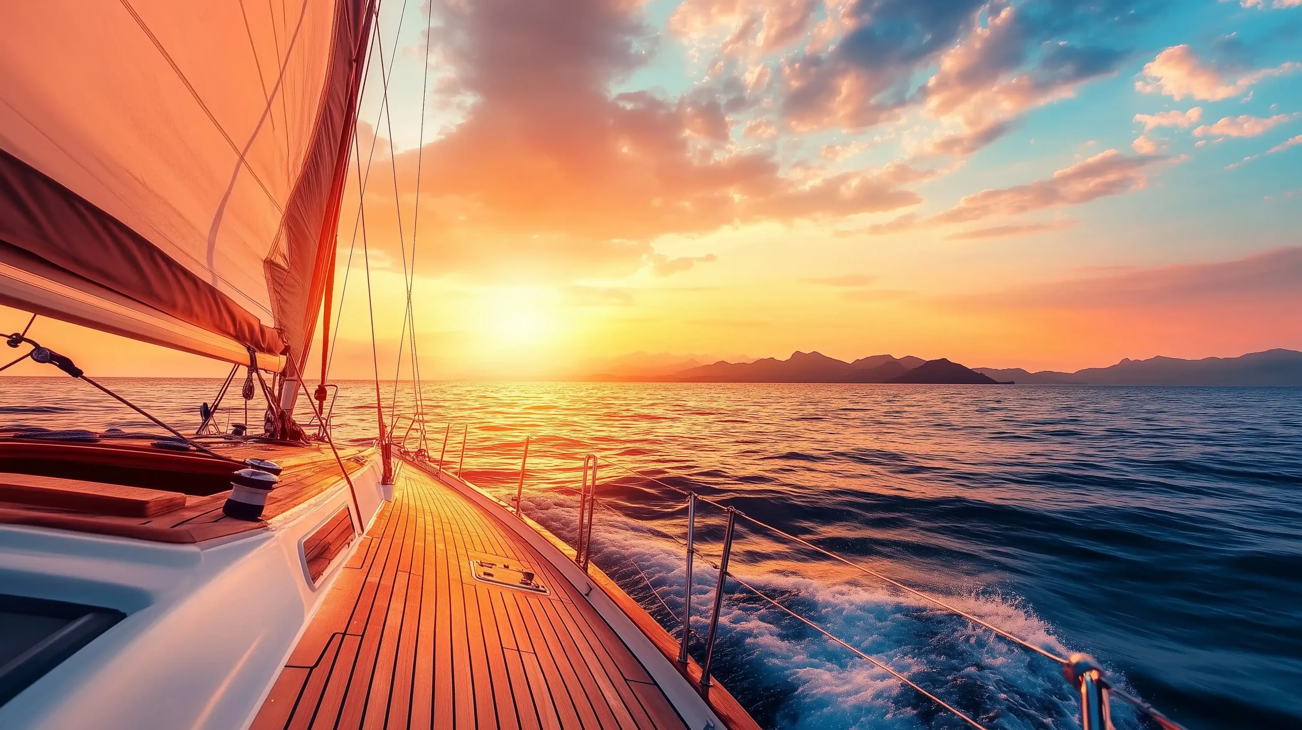 Sunset Sail 1 Luxury yacht rental with ocean sailing experience